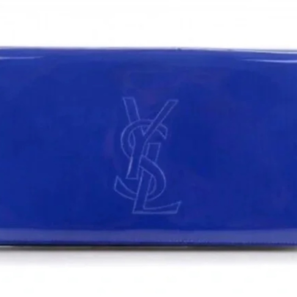 YSL BELLE DE JOUR YVES SAINT LAURENT PATENT LEATHER BLU ROYAL POCHETTE CLUTCH